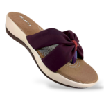 Women's wedge sandals wholesale with a textured footbed and a soft, gathered strap design.