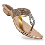 Elegant women's heel sandals wholesale featuring an embellished upper strap with rhinestones and a sturdy low heel.
