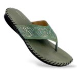 Elegant women's flat sandals wholesale with decorated thong strap and textured footbed