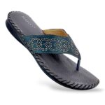 Elegant women's flat sandals wholesale with decorated thong strap and textured footbed